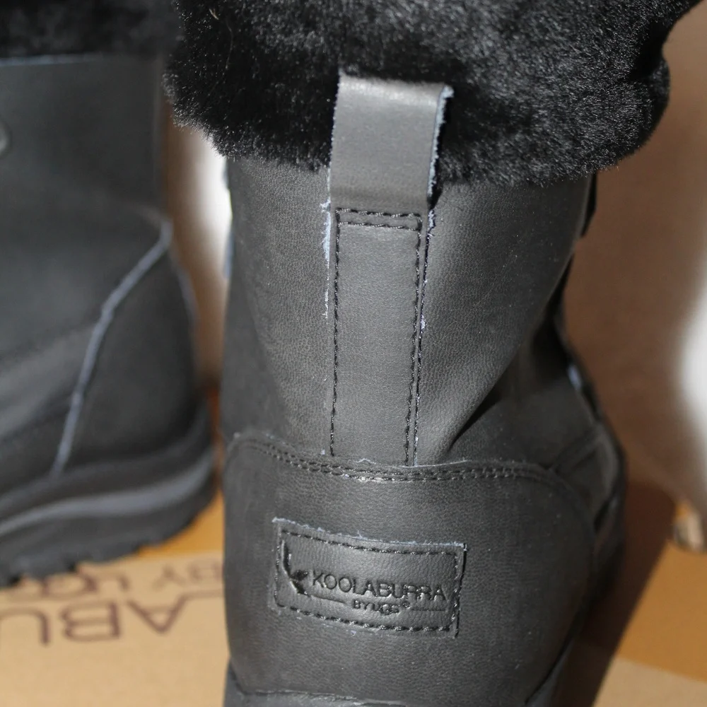 UGG KOOLABURRA LEATHER‎ WINTER BOOTS BLACK